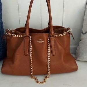 Coach Bag With Gold Chain Shoulder Strap